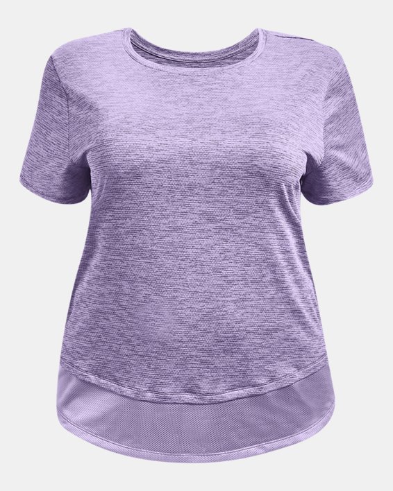 Women's UA Tech™ Vent Short Sleeve, Purple, pdpMainDesktop image number 4
